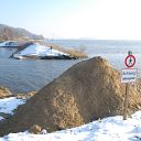 sand, Elbe, dyke, sign