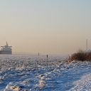 snow, Elbe, ice, ship