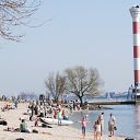 beach, Elbe, boat, Strandweg, lighthouse