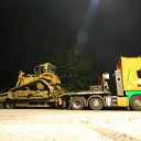 bulldozer, low platform trailer, Falkensteiner Ufer