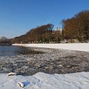 Elbe, ice, snow, Falkensteiner Ufer