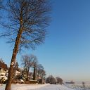 snow, tree, ship, Falkensteiner Ufer