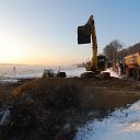 Elbe, excavator, front loader, truck