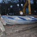rowboat, excavator