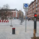 traffic sign, bollard, traffic light, Hansaplatz