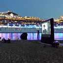 beach, night, cruise ship, ElbFilmKunst